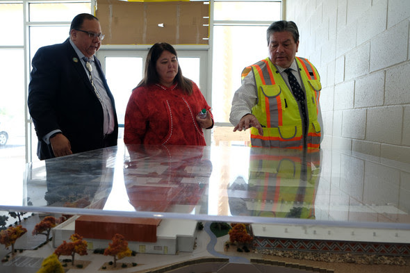 Assistant Secretary Sweeney joins Governor Lewis and members of the Gila River Indian Community during a tour of the school while under construction.