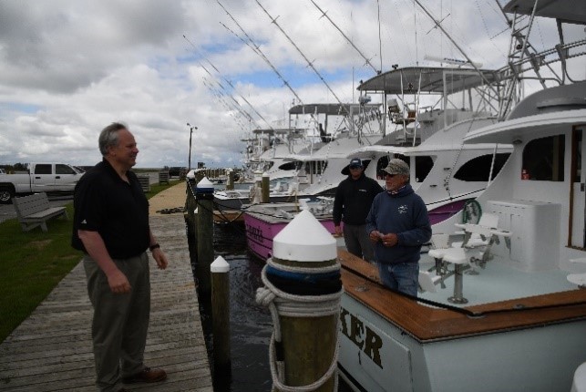 Secretary Bernhardt visited local boaters at the Oregon Inlet Fishing Center in Nags Head, NC