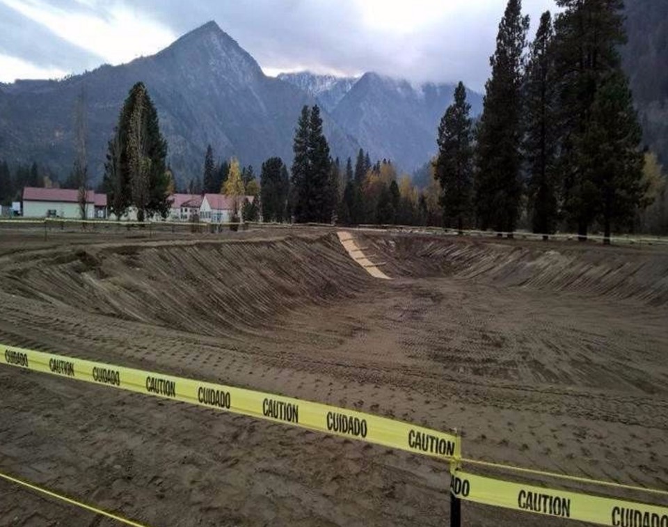 Fish pond under construction at Leavenworth