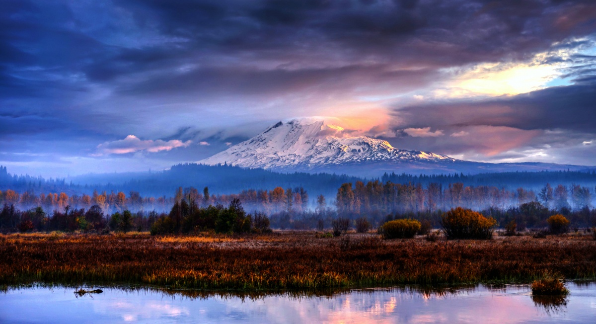 Gifford Pinchot A Legacy Of Conservation U S Department The Mt Adams Looms On The Background Over A Lake That Reflects Back Purple Sky