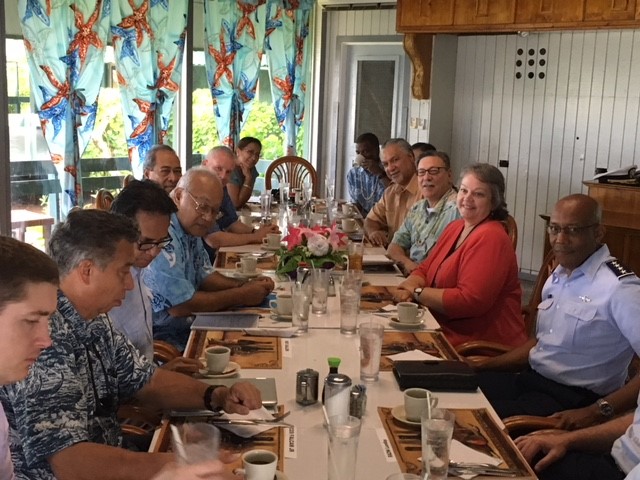 U.S. & FSM Delegations met over breakfast in Chuuk, Micronesia
