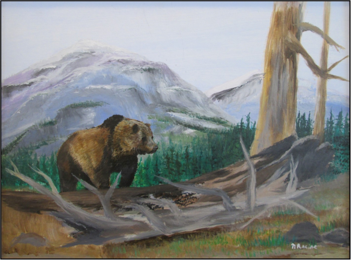 Bear in the Wilderness. Acrylic on canvas. © 2019 Newton Racine