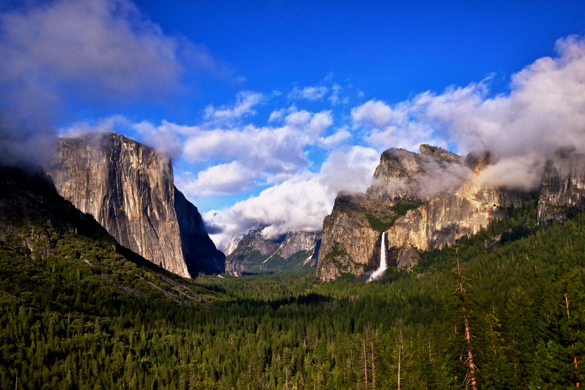 granite cliffs form a valley