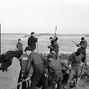 Civilian Conservation Corps crew building infrastructure at Medicine Lake National Wildlife Refuge in Medicine Lake, Montana. (FWS)